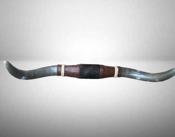 Jefe's SPECIAL #750: XL "Doble Grande" - 27" - Mocha & Curved Black Tip Horns - Polished Mount Longhorn Steer Bull Cowboy Art Decor