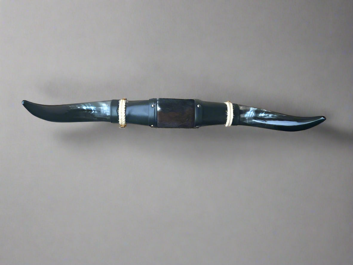 Jefe's SPECIAL #764: XL "Doble Grande" - 27" - Double Black & Curved Black Tip Horns - Polished Mount Longhorn Steer Bull Cowboy Art Decor