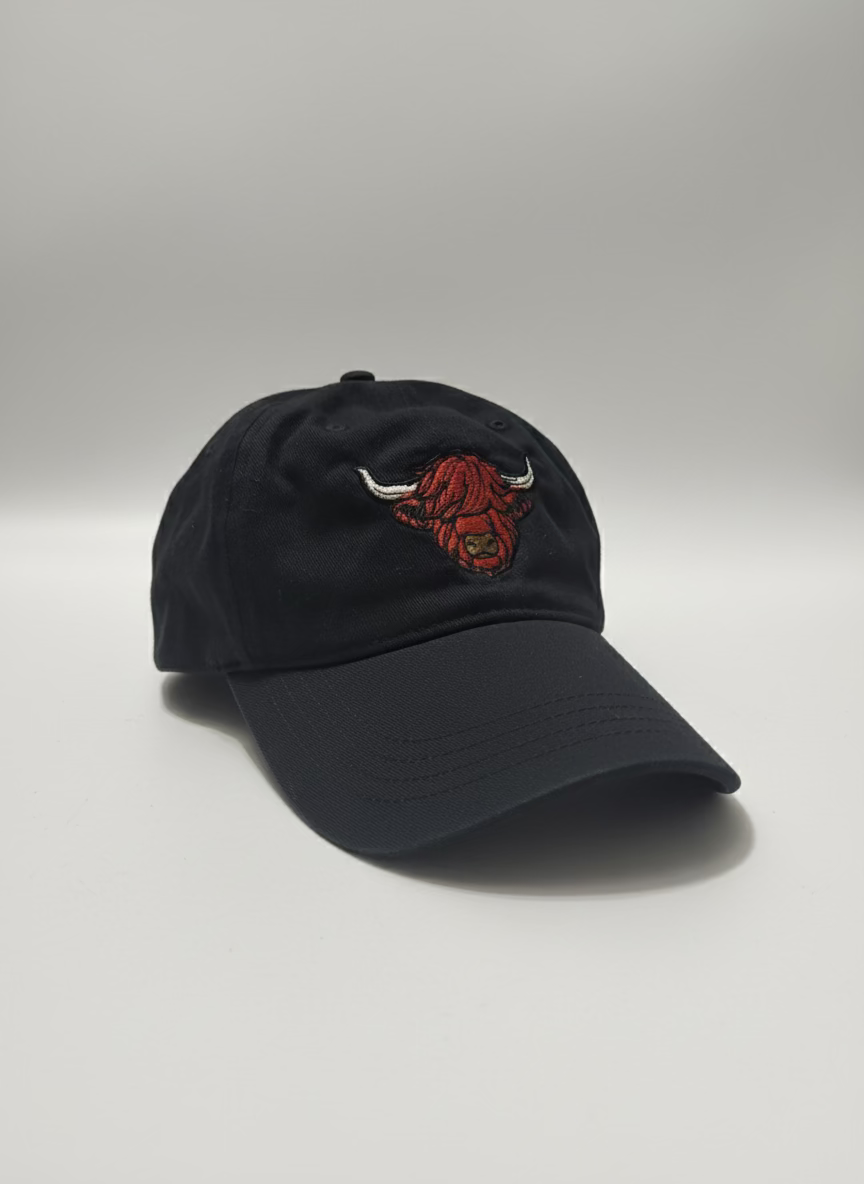 Jefe's Horns Embroidered Unstructured Twill Hat Black Cap