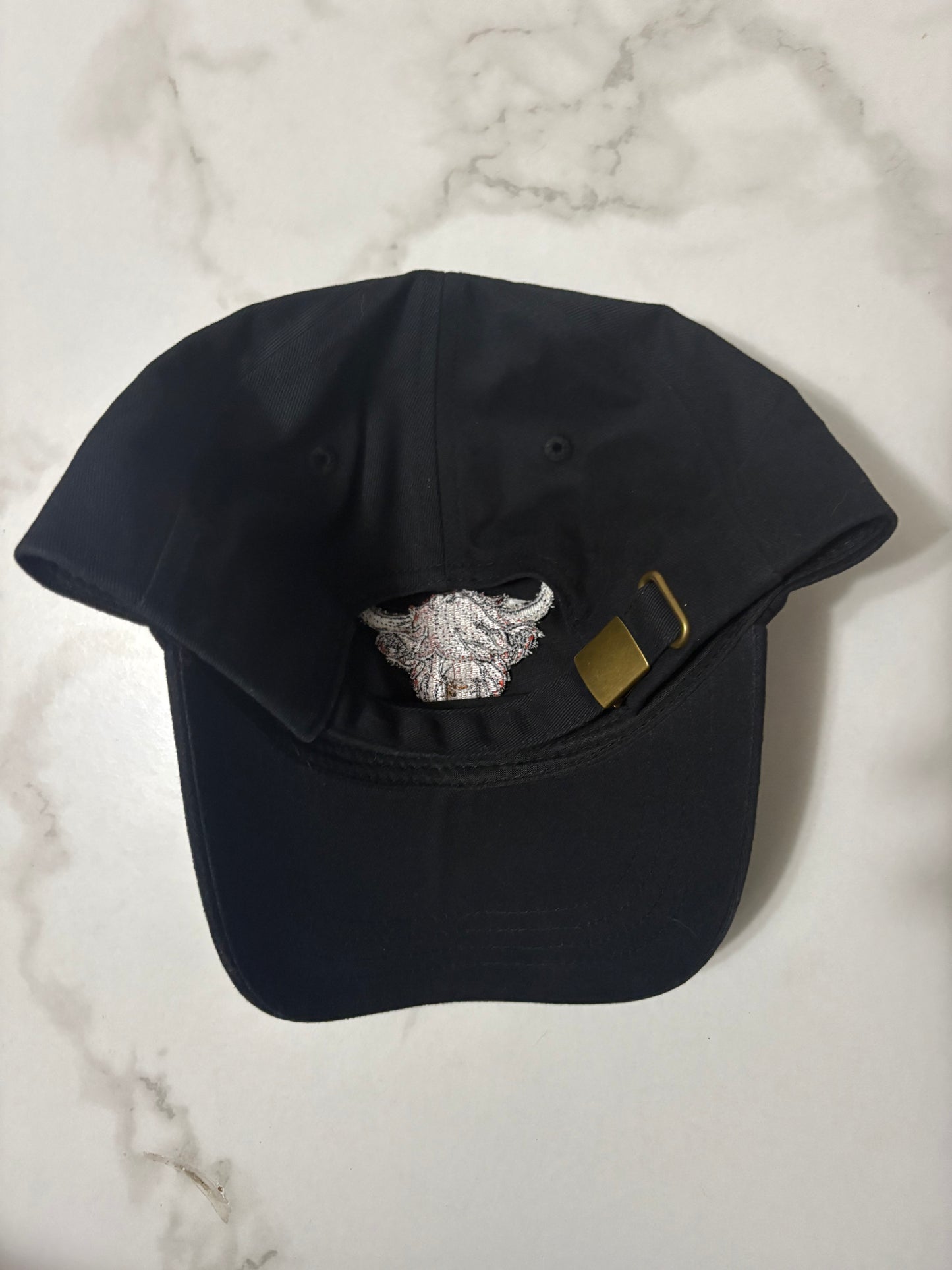 Jefe's Horns Embroidered Unstructured Twill Hat Black Cap