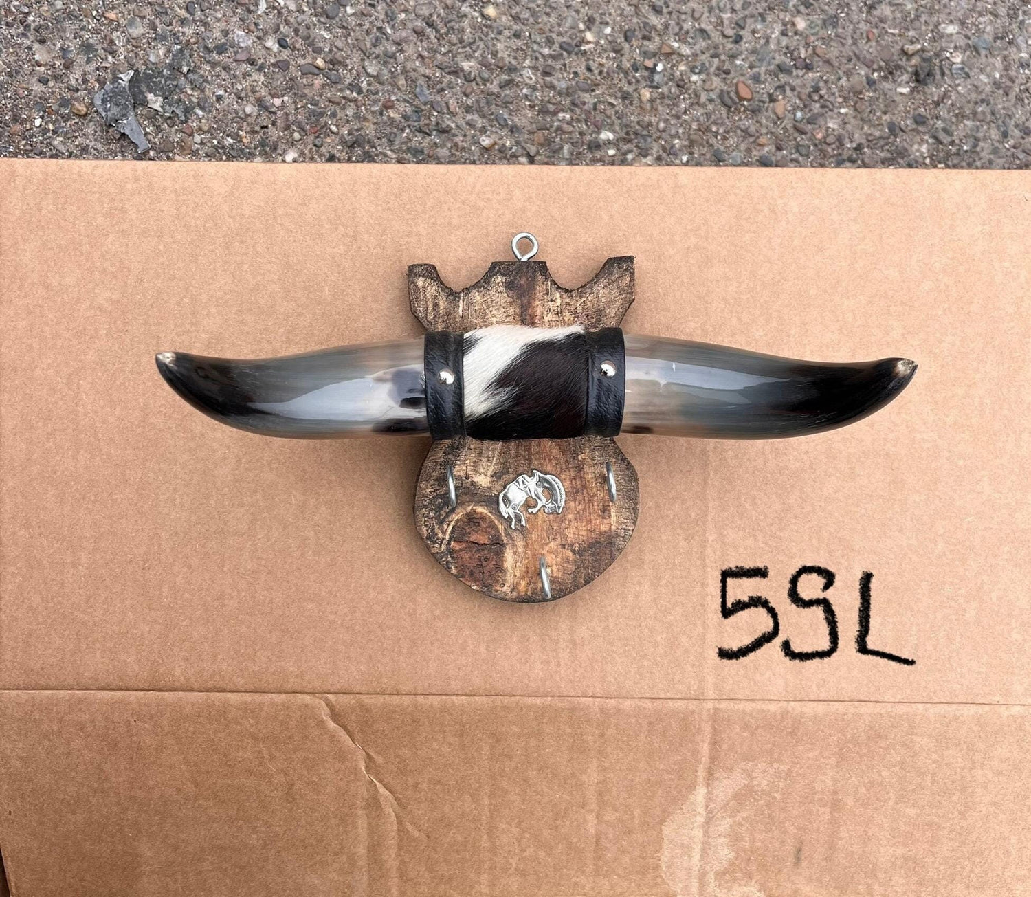 Jefe's Small Keyholder “Llaveros” Steer Horns - Polished Bull Taxidermy Mount - South Native Cowboy Longhorn Art - Ranch Farm Truck Decor