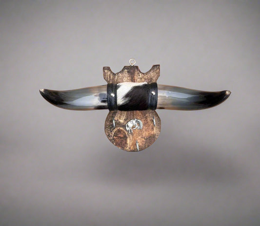 Jefe's Small Keyholder “Llaveros” Steer Horns - Polished Bull Taxidermy Mount - South Native Cowboy Longhorn Art - Ranch Farm Truck Decor