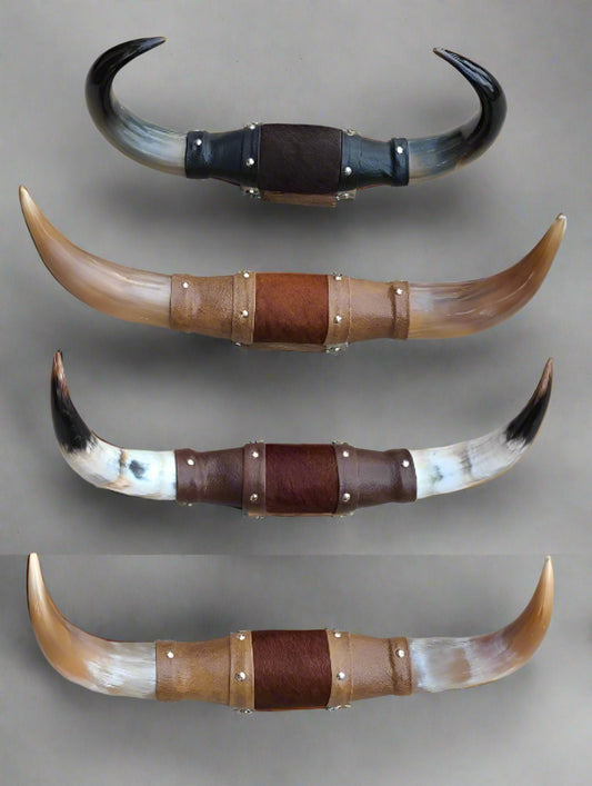 Jefe's Medium “Sencilla” Horns - Polished Steer Bull Longhorn Taxidermy Mount South Native Art Cowboy Country Cattle Ranch Farm Truck Decor