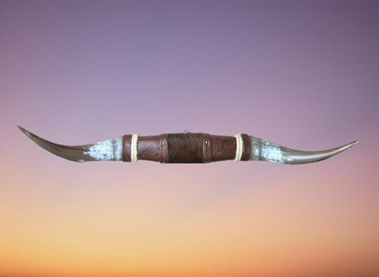 Jefe's SPECIAL #816: XL "Doble Grande" - 31" - Mocha Brindle w/ Marbled Gray Tip Horns - Polished Mount Longhorn Steer Bull Cowboy Art Decor